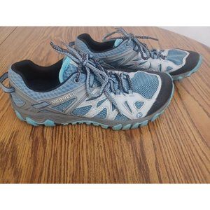 Merrell All Out Blaze Aero Sport Blue Heaven Women Trail Hiking Shoes Size 9